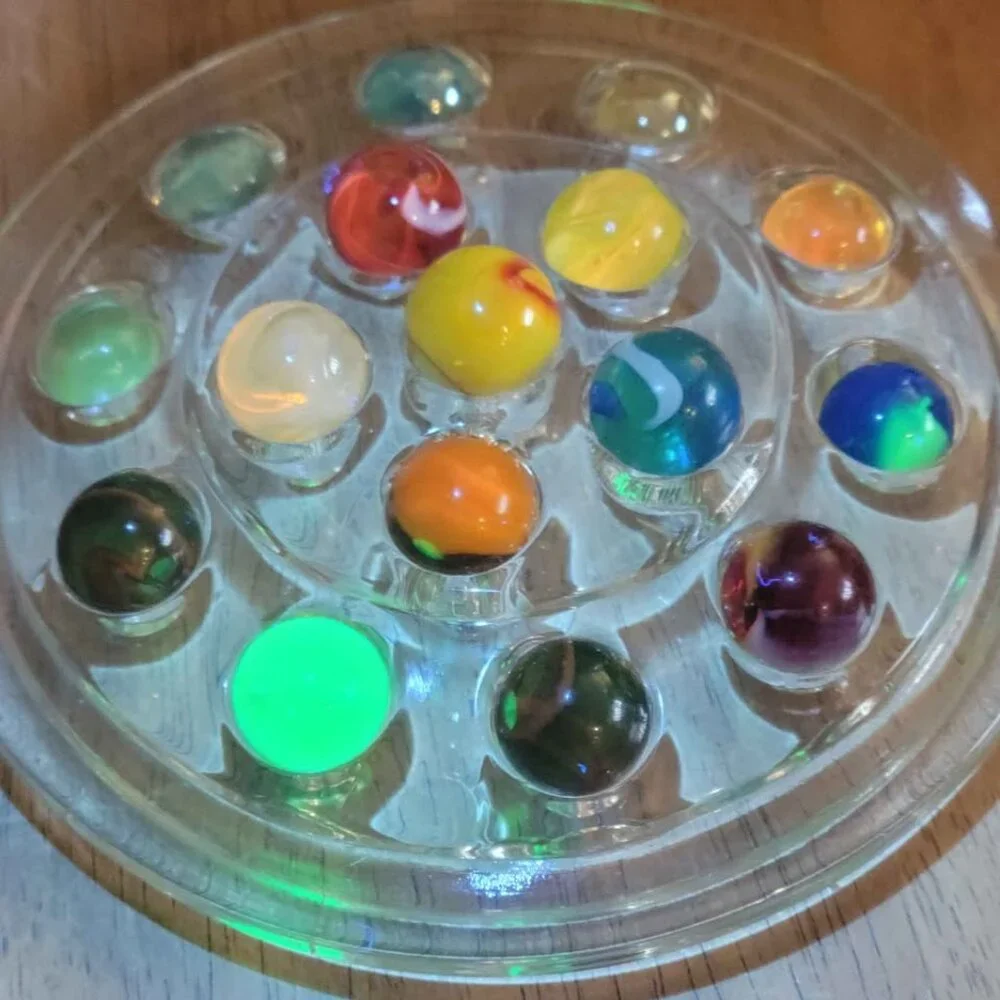 Vintage Collection Of Glass Marbles (display of flower frog -not included)